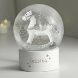 Personalised Glitter Snow Globe Rocking Horse
