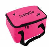 Pink Personalised Lunch Cool Bag With Hearts