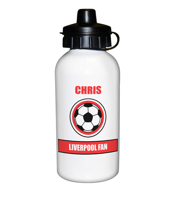 Football Fan Personalised Red Design Drinks Bottle