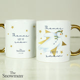 Personalised Golden Handled The Snowman Mug