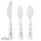 Personalised 3 Piece The Snowman and Snowdog Plastic Cutlery Set