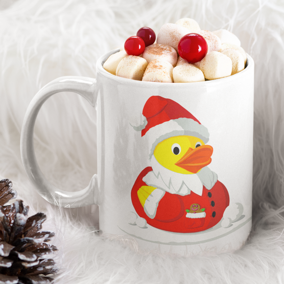 Fun Rubber Duck Santa Christmas Coffee Mug