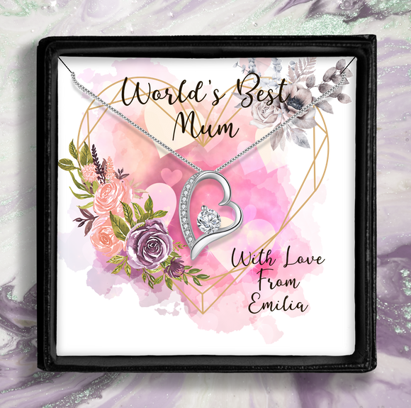 World's Best Mum Eternal Heart Necklace