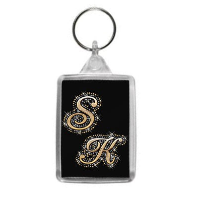 Bling Style Personalised Initial Keyring
