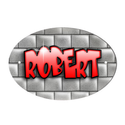 Brick Wall Design Personalised Red Text Door Plaque