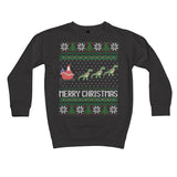 Ugly Christmas Sweater Dinosaur T-Rex Design Kids Sweatshirt