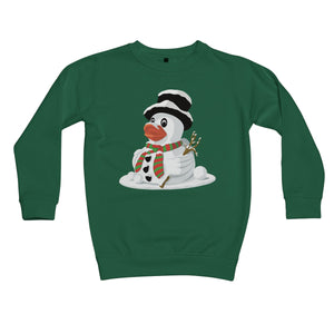Fun Rubber Duck Christmas Snowman Kids Sweatshirt