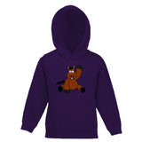 Fun Cartoon Horse Waving Childs Hooded Top