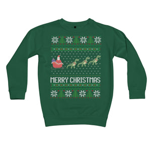 Ugly Christmas Sweater Dinosaur T-Rex Design Kids Sweatshirt