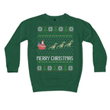 Ugly Christmas Sweater Dinosaur T-Rex Design Kids Sweatshirt