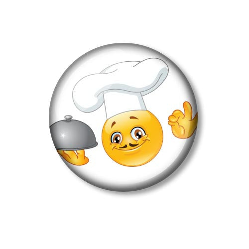 Chef Smiley Fun 25mm Pin Backed Button Badge
