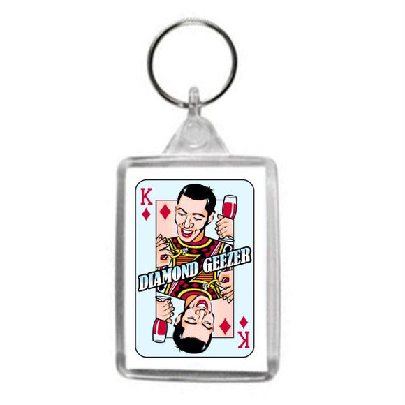 Diamond Geezer Playing Card Key Ring