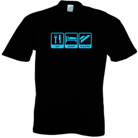 Eat Sleep Plaster Motif T-Shirt