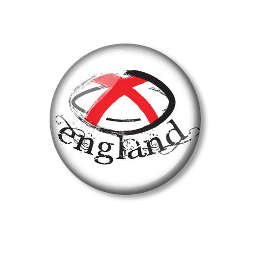 England Rugby Ball Design 25mm Pin Backed Button Badge
