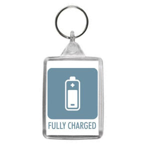 Fully Charged Icon Label Design Key Ring