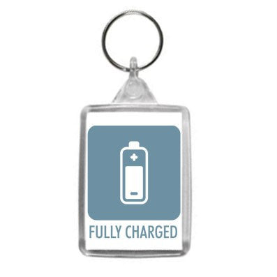 Fully Charged Icon Label Design Key Ring