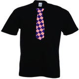 Fun Chequered Tie Motif T-Shirt