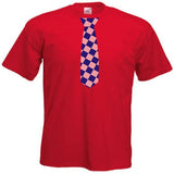 Fun Chequered Tie Motif T-Shirt