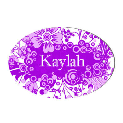 Funky Floral Design Girls Personalised Door Plaque