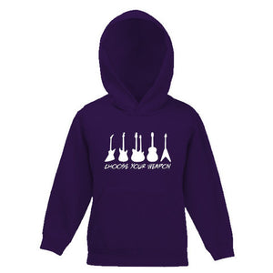 Choose Your Weapon Guitar Motif Childs Hooded Top