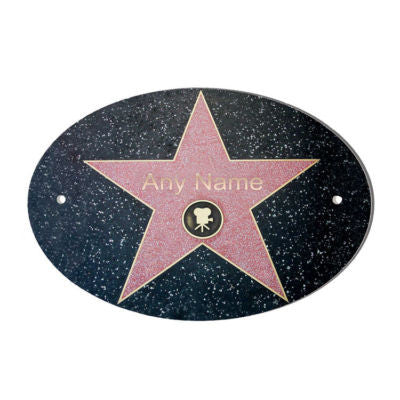 Hollywood Star Personalised Door Name Plaque