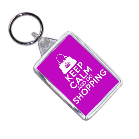 Keep Calm And Go Shopping Keyring