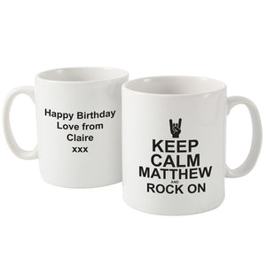 Keep Calm And Rock On Personalised Mug