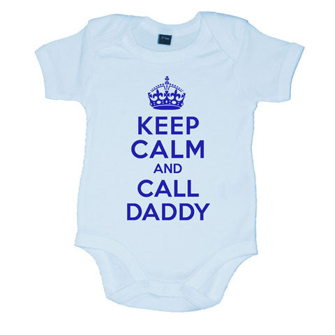 Keep Calm And Call Daddy Boys Baby Vest