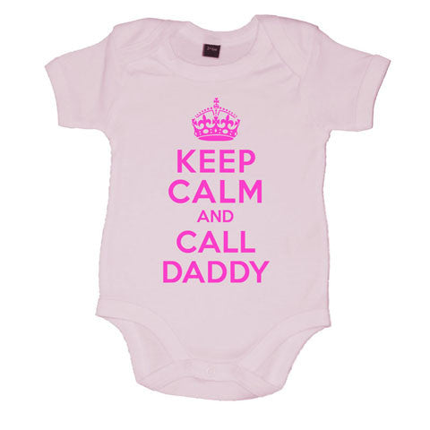 Keep Calm And Call Daddy Girls Baby Vest