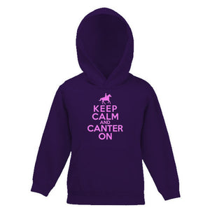 Keep Calm and Canter Horse Motif Child's Hooded Top