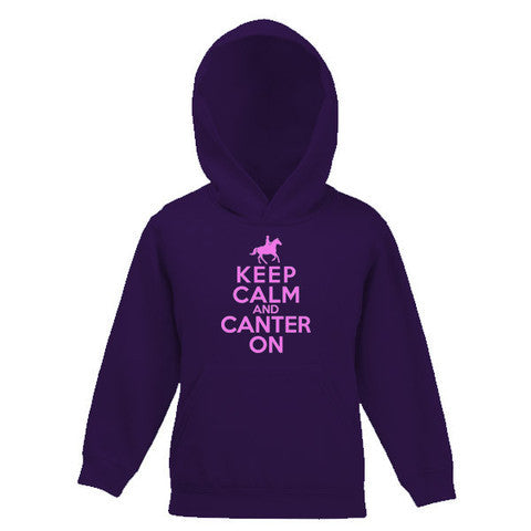 Keep Calm and Canter Horse Motif Child's Hooded Top