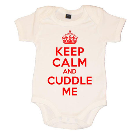 Keep Calm And Cuddle Me Baby Vest