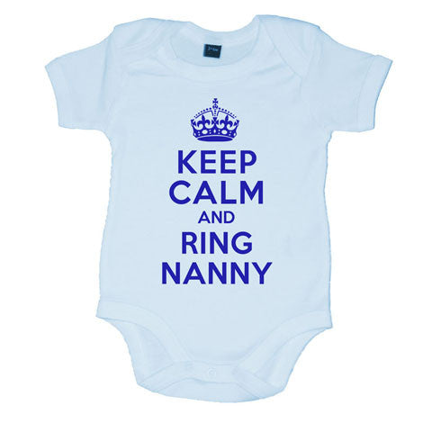 Keep Calm And Ring Nanny Boys Baby Vest