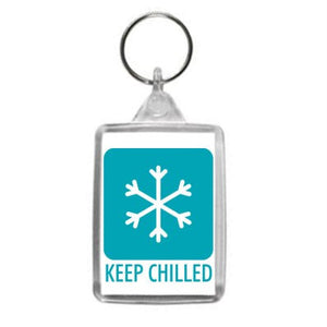 Keep Chilled Hazzard Label Design Key Ring