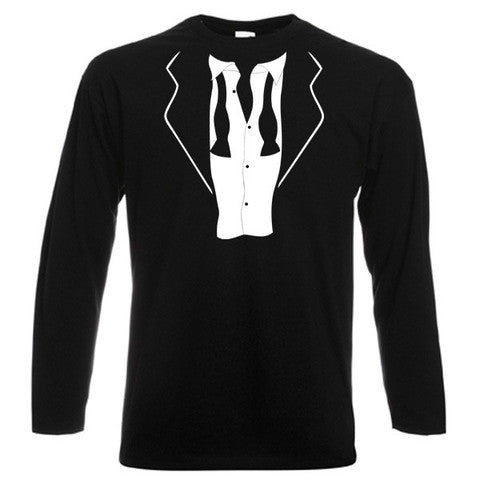 Loose Tie Tuxedo Design Long Sleeve T-Shirt