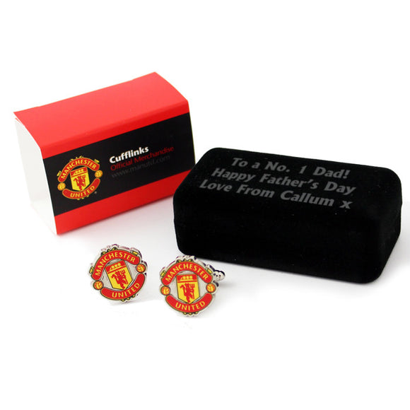 Manchester United FC Cufflinks with Personalised Box