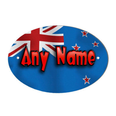 New Zealand Flag Design Personalised Door Name Plaque