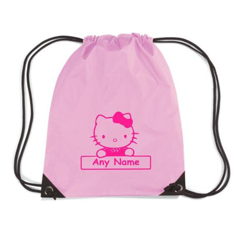 Personalised Hello Kitty motif gym bag