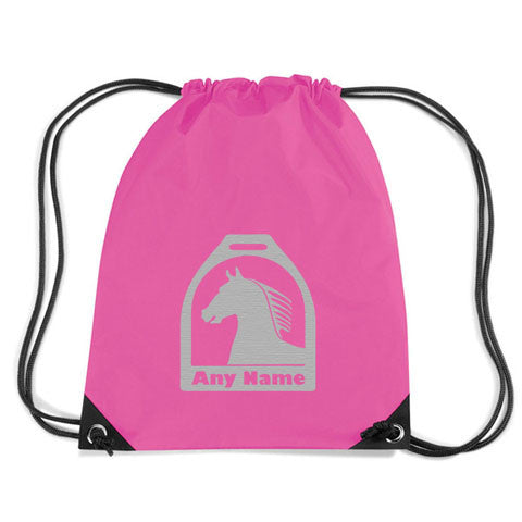 Personalised Horse and Stirrup Motif Gym Bag