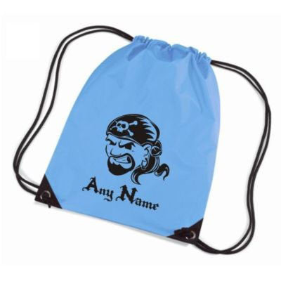 Personalised Pirate Face Motif Gym Bag