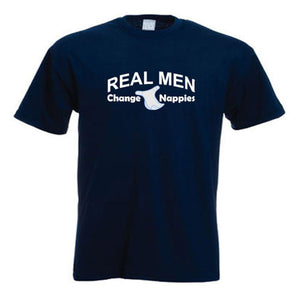 Real Men Change Nappies Fun T-Shirt For Dads
