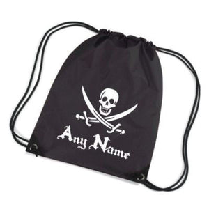 Personalised Skull and Crossed Swords Motif Gym Bag