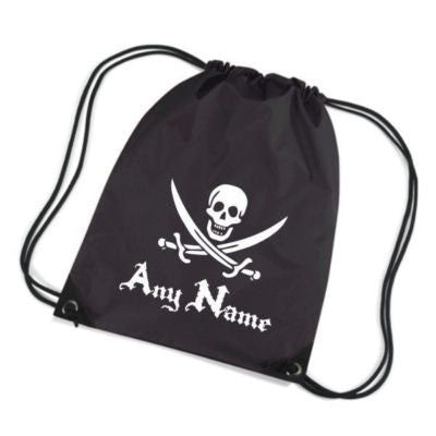Personalised Skull and Crossed Swords Motif Gym Bag