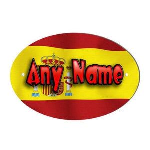 Spanish Flag design personalised door name plaque