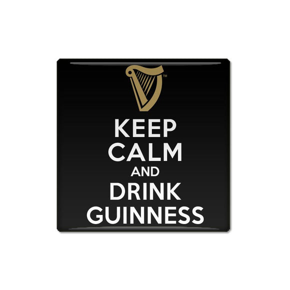 Square Keep Calm and Drink Guinness Fun Pin Backed Button Badge