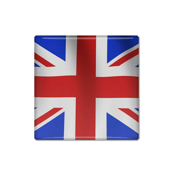 Square Union Jack Pin Backed Button Badge