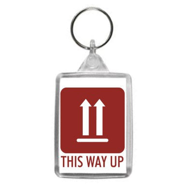 This Way Up Hazzard Label Design Key Ring