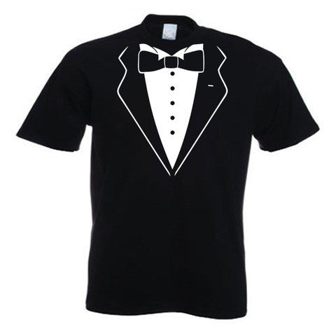 Tuxedo Design Short Sleeved T-Shirt