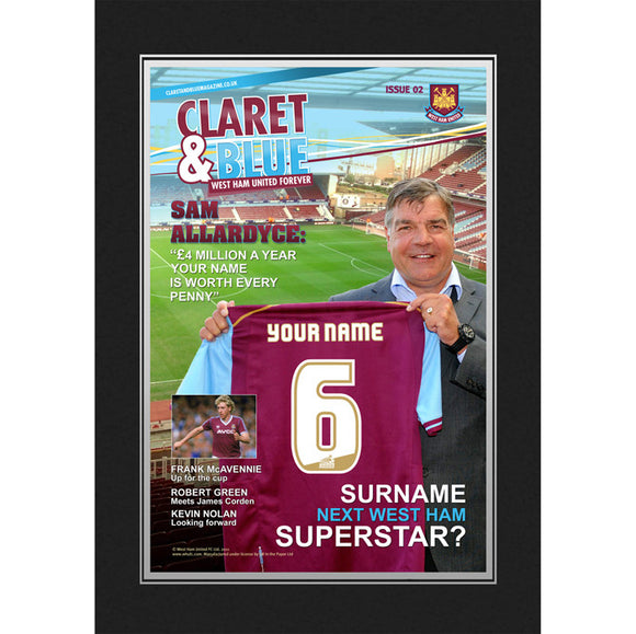 West Ham United Personalised Magazine Cover Folder